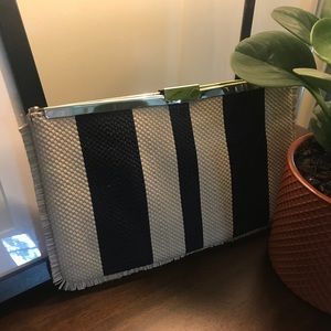 JCrew straw clutch bag